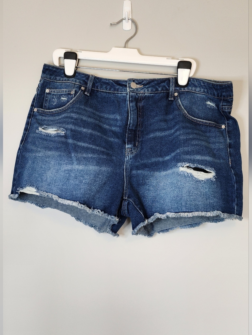 Time and Tru High Rise Distressed Denim Shorts Size 20